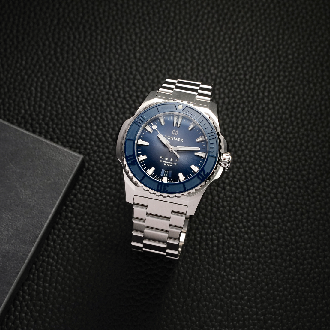 FORMEX 鋒美時 REEF 42mm 自動機械錶 藍色陶瓷圈 藍面 不鏽鋼錶帶 台灣總代理公司貨