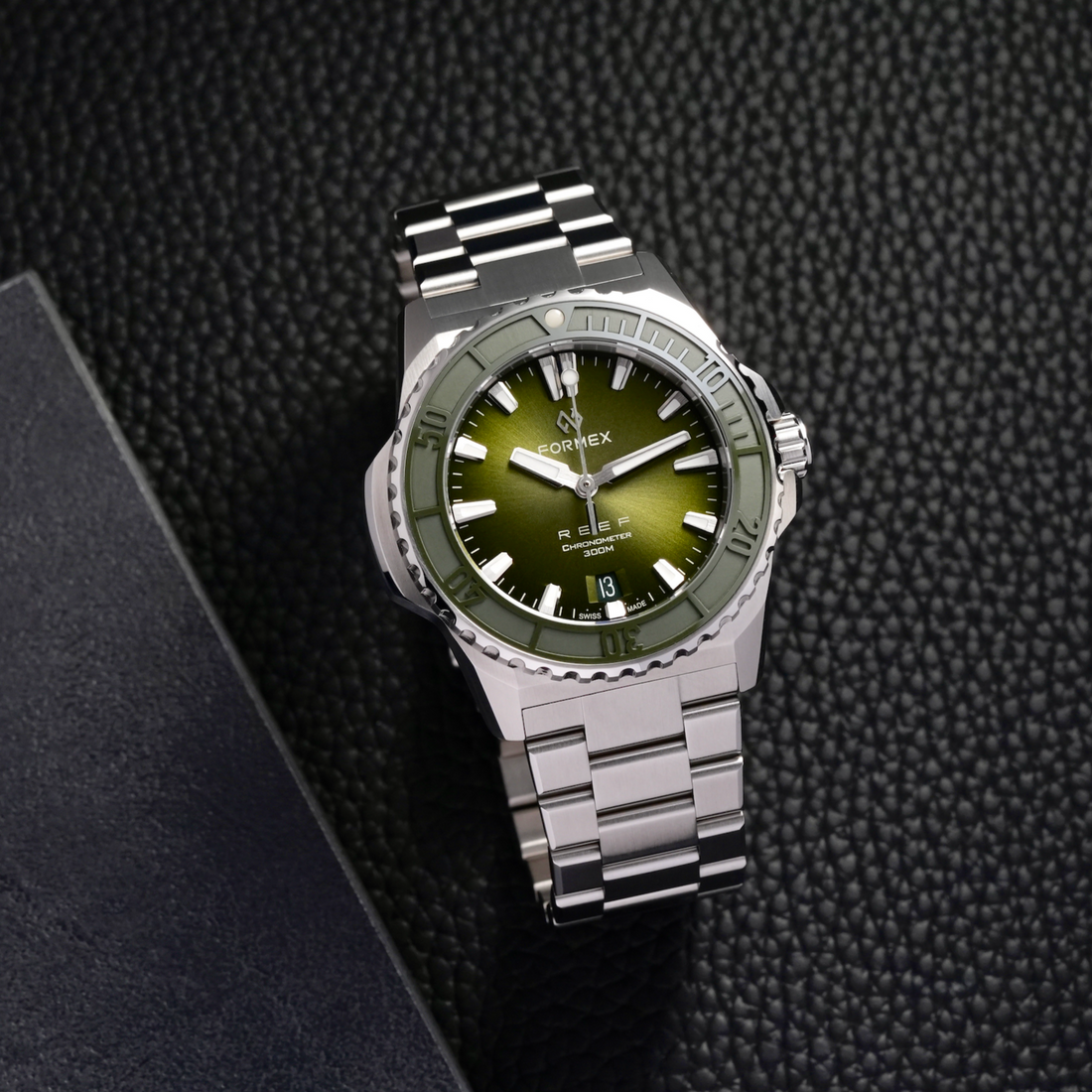 FORMEX 鋒美時 REEF 39.5mm 自動機械錶 綠色陶瓷圈 綠面 不鏽鋼錶帶 台灣總代理公司貨