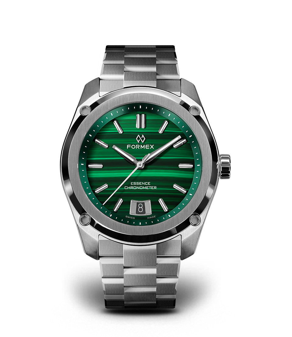 FORMEX 鋒美時ESSENCE 39mm 自動機械錶綠面鋼鏈台灣總代理公司貨– 永豐